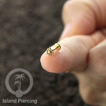 Anting Tindik Labret buatan bola Stainless warna Gold, Piercing Helix, Tragus dan Anting biasa