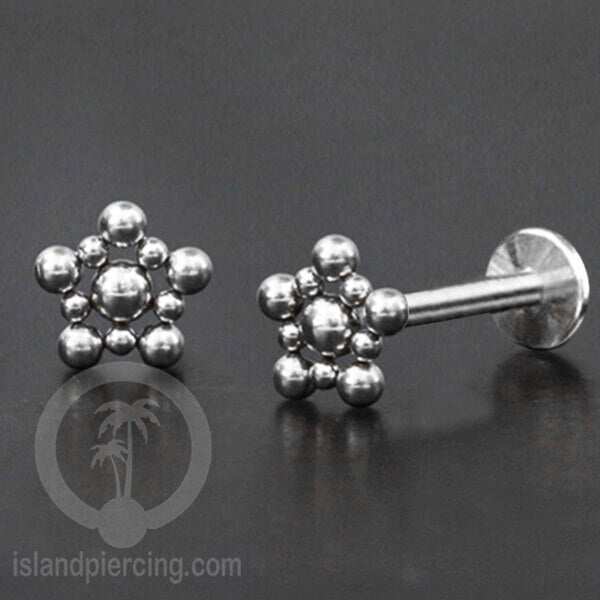 Anting Labret Tindik Stainless Telinga, Piercing Jewelry Tragus Helix Daith warna Silver