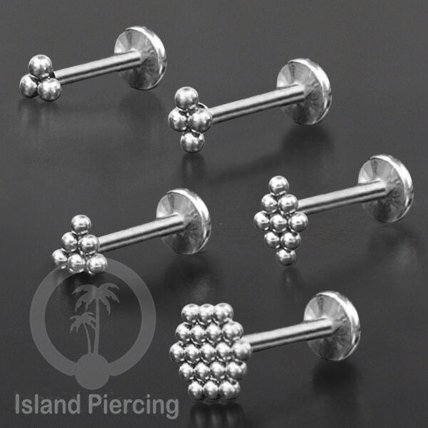 Tindik Labret Anting Stainless Steel Body Piercing Jewelry Tragus, Daith, Helix warna Silver