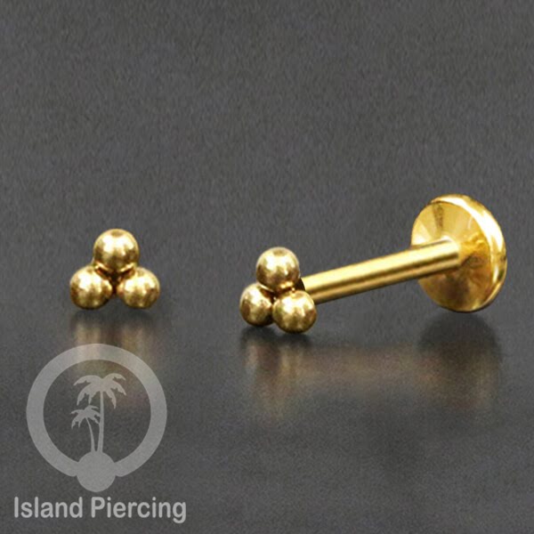 Tindik Labret Anting Stainless yang manis model Tragus, Daith, Helix warna Gold