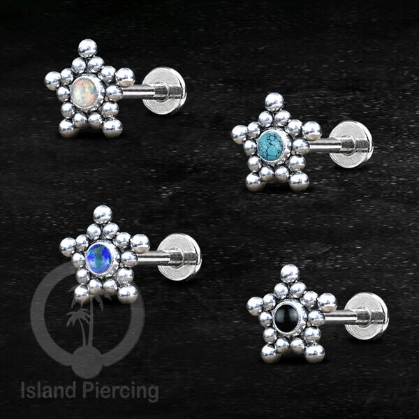 Anting Tindik Piercing Labret &amp; Tragus bahan Stainless 316L Steel Body Jewelry