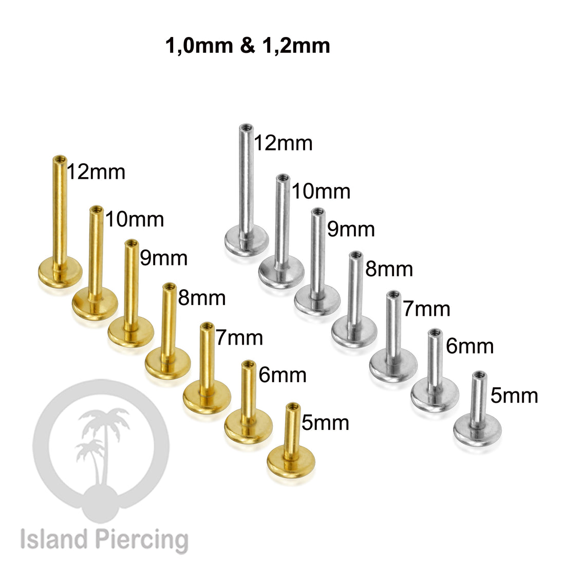 Tindik Labret Piercing Stainless batang aja pilihan semua ukuran 5-12mm