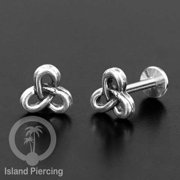Piercing Sterling Silver 925, dengan paku Stainless Steel Labret cocok untuk Tragus, Daith and flat piercing
