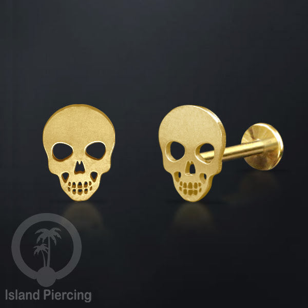 Labret Body Jewelry warna gold Tindik Piercing Stainless motif Halloween jewelry, anting tengkorak, hantu...