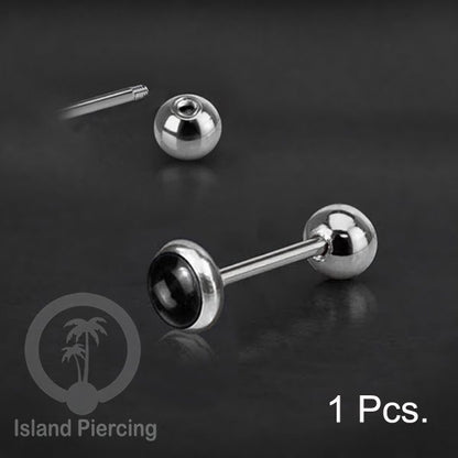 Labret bola stainless steel warna gold dengan warna resin/epoxy cocok tindik telinga helix tragus piercing