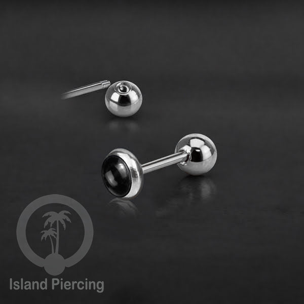 Labret bola stainless steel warna gold dengan warna resin/epoxy cocok tindik telinga helix tragus piercing