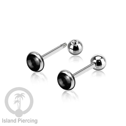 Labret bola stainless steel warna gold dengan warna resin/epoxy cocok tindik telinga helix tragus piercing