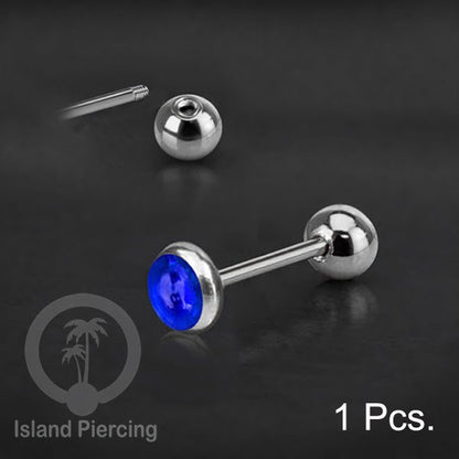 Labret bola stainless steel warna gold dengan warna resin/epoxy cocok tindik telinga helix tragus piercing