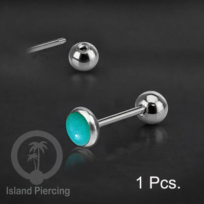 Labret bola stainless steel warna gold dengan warna resin/epoxy cocok tindik telinga helix tragus piercing