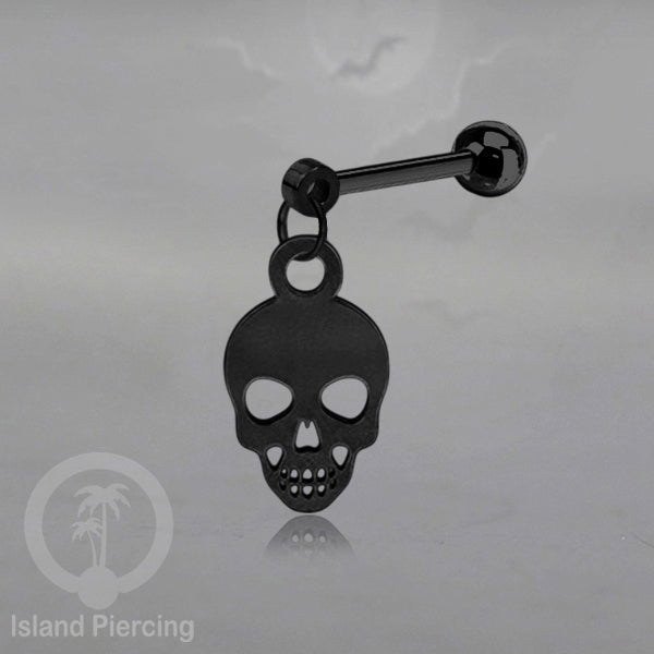 Ball Labret Body Piercing warna hitam Tindik anting dengan charm Halloween jewelry, anting tengkorak, peti etc