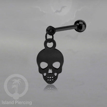 Ball Labret Body Piercing warna hitam Tindik anting dengan charm Halloween jewelry, anting tengkorak, peti etc