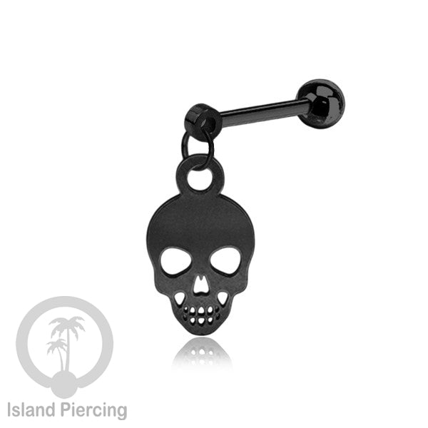 Ball Labret Body Piercing warna hitam Tindik anting dengan charm Halloween jewelry, anting tengkorak, peti etc