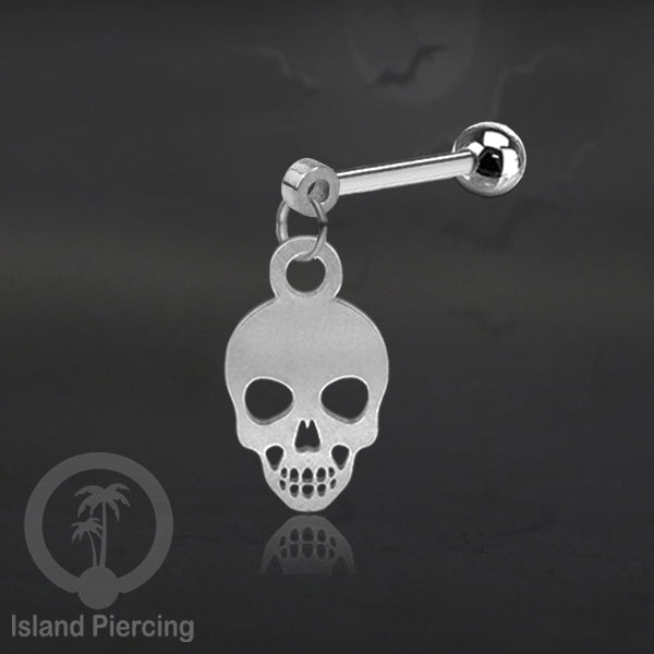 Ball Labret Body Piercing Stainless warna silver Tindik anting dengan charm Halloween jewelry, anting tengkorak, peti