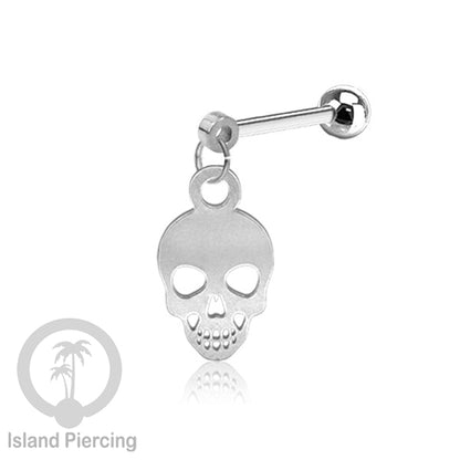 Ball Labret Body Piercing Stainless warna silver Tindik anting dengan charm Halloween jewelry, anting tengkorak, peti
