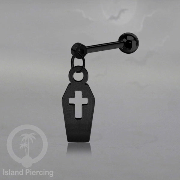 Ball Labret Body Piercing warna hitam Tindik anting dengan charm Halloween jewelry, anting tengkorak, peti etc