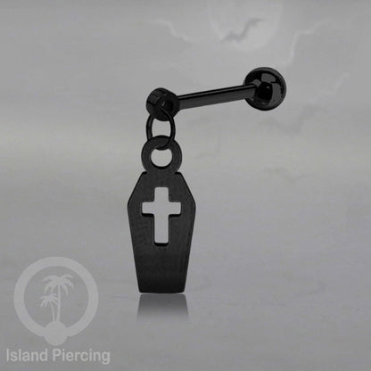 Ball Labret Body Piercing warna hitam Tindik anting dengan charm Halloween jewelry, anting tengkorak, peti etc