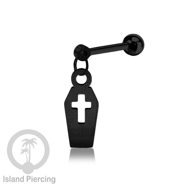 Ball Labret Body Piercing warna hitam Tindik anting dengan charm Halloween jewelry, anting tengkorak, peti etc