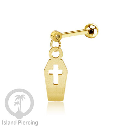 Ball Labret Body Piercing warna gold Tindik anting dengan charm Halloween jewelry, anting tengkorak, peti etc