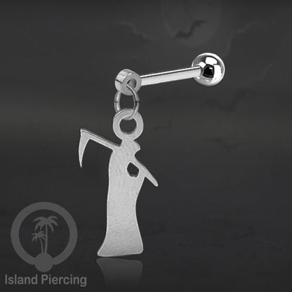 Ball Labret Body Piercing Stainless warna silver Tindik anting dengan charm Halloween jewelry, anting tengkorak, peti