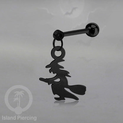 Ball Labret Body Piercing warna hitam Tindik anting dengan charm Halloween jewelry, anting tengkorak, peti etc
