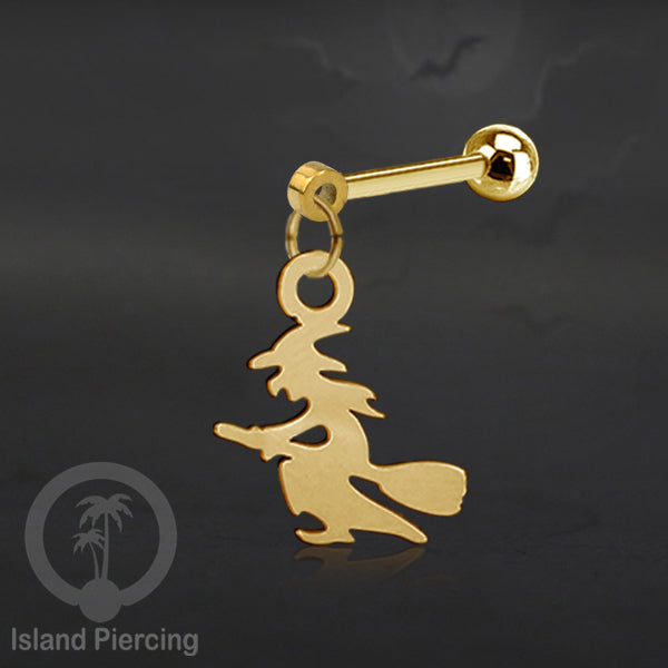 Ball Labret Body Piercing warna gold Tindik anting dengan charm Halloween jewelry, anting tengkorak, peti etc