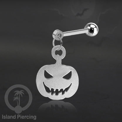 Ball Labret Body Piercing Stainless warna silver Tindik anting dengan charm Halloween jewelry, anting tengkorak, peti