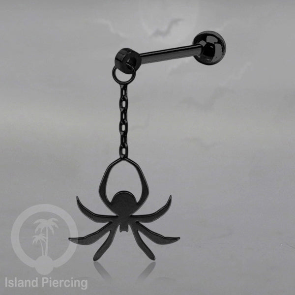 Ball Labret Body Piercing warna hitam Tindik anting dengan charm Halloween jewelry, anting tengkorak, peti etc