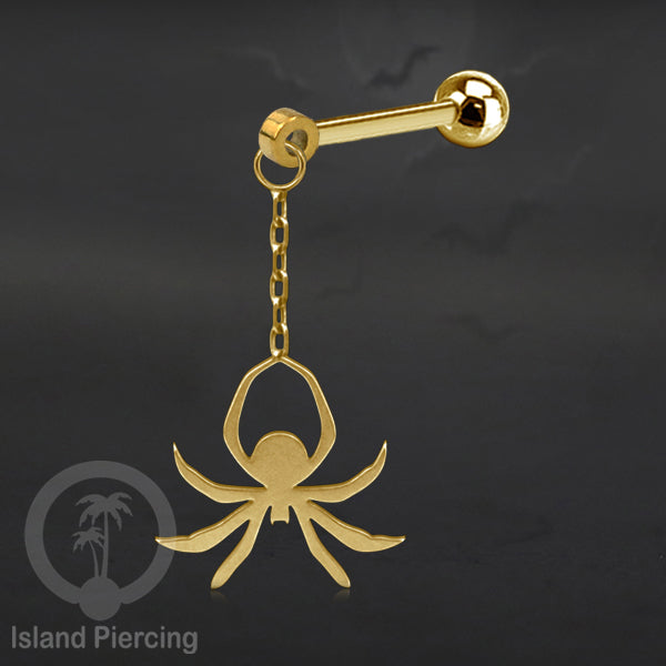 Ball Labret Body Piercing warna gold Tindik anting dengan charm Halloween jewelry, anting tengkorak, peti etc