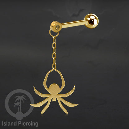 Ball Labret Body Piercing warna gold Tindik anting dengan charm Halloween jewelry, anting tengkorak, peti etc