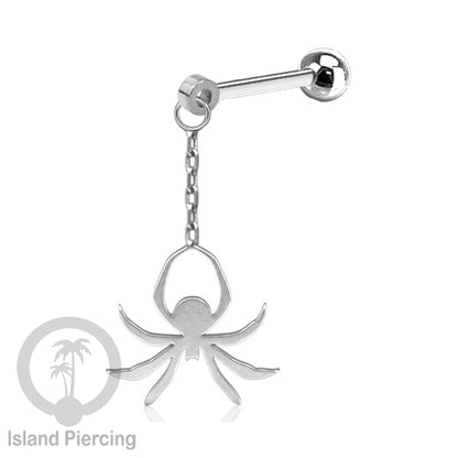Ball Labret Body Piercing Stainless warna silver Tindik anting dengan charm Halloween jewelry, anting tengkorak, peti