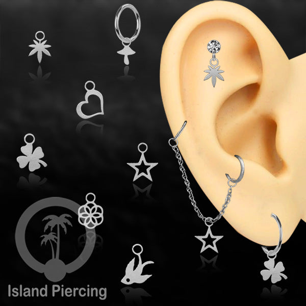 Body Jewelry Charm stainless yang bisa di pasang sebagai DIY warna silver