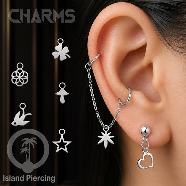 Body Jewelry Charm stainless yang bisa di pasang sebagai DIY warna silver