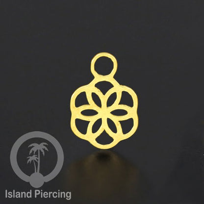 Body Jewelry Charm stainless yang bisa di pasang sebagai DIY warna gold