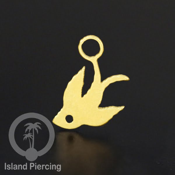 Body Jewelry Charm stainless yang bisa di pasang sebagai DIY warna gold