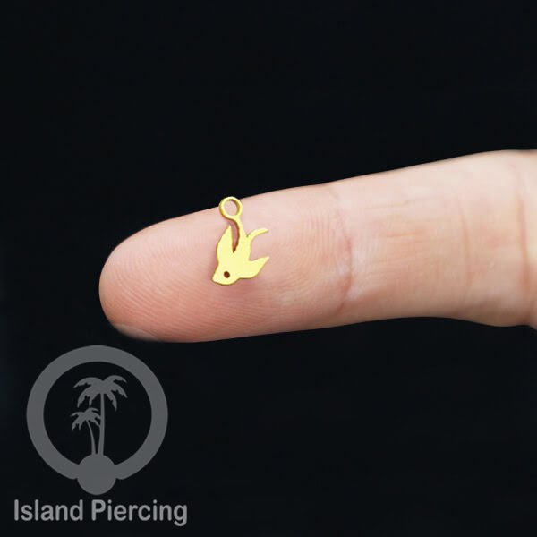 Body Jewelry Charm stainless yang bisa di pasang sebagai DIY warna gold