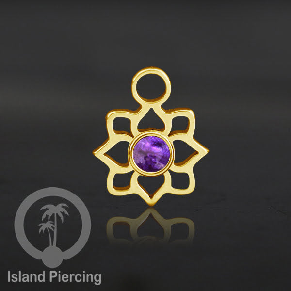 Body Jewelry Charm, Liontin kecil, Stainless charm, bracelet charm, warna gold dengan epoxy.
