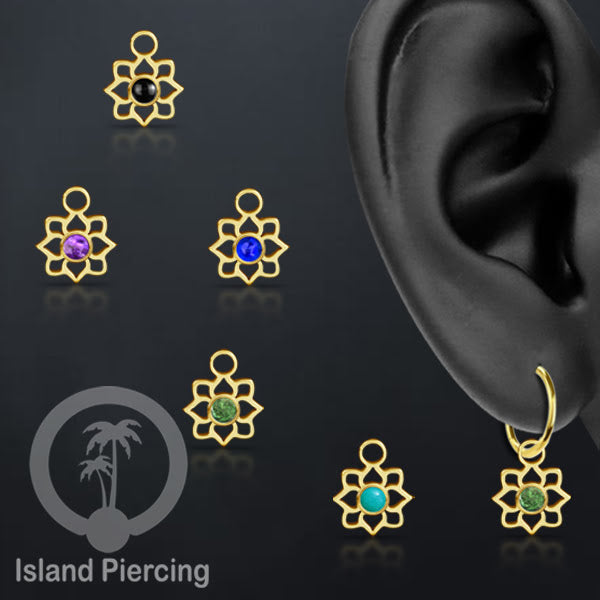 Body Jewelry Charm, Liontin kecil, Stainless charm, bracelet charm, warna gold dengan epoxy.