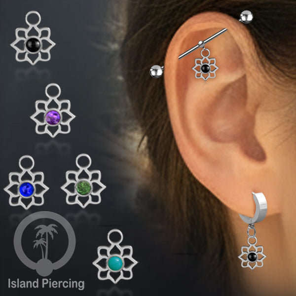 Body Jewelry Charm, Liontin kecil, Stainless charm, bracelet charm, warna silver dengan epoxy.