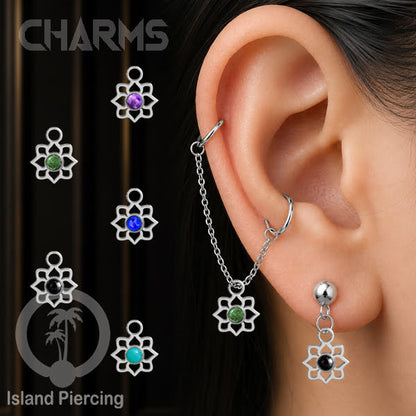 Body Jewelry Charm, Liontin kecil, Stainless charm, bracelet charm, warna silver dengan epoxy.