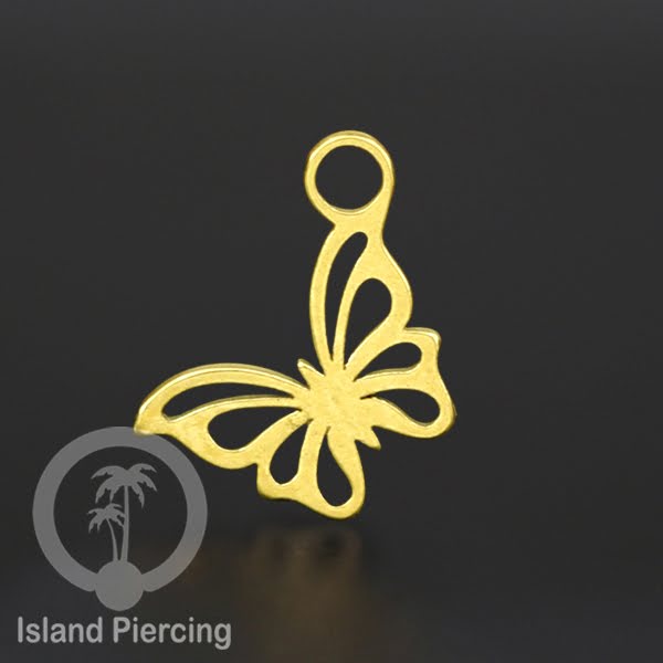 Piercing Charm Liotin Stainless warna gold yang bisa pasang di Tindik dasar semua model tersedia di toko Island Piercing