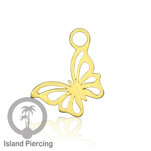 Piercing Charm Liotin Stainless warna gold yang bisa pasang di Tindik dasar semua model tersedia di toko Island Piercing