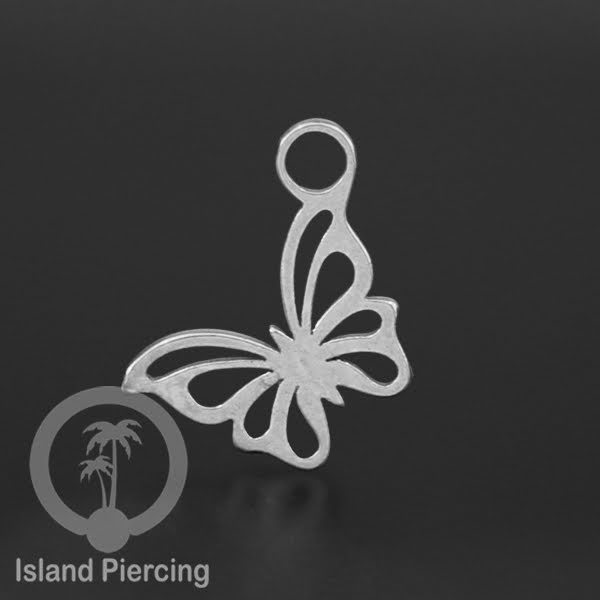 Piercing Charm Liotin Stainless warna silver yang bisa pasang di Tindik dasar semua model tersedia di toko Island Piercing