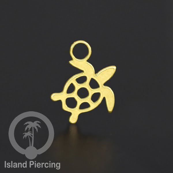 Piercing Charm Liotin Stainless warna gold yang bisa pasang di Tindik dasar semua model tersedia di toko Island Piercing