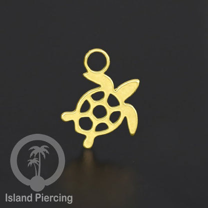 Piercing Charm Liotin Stainless warna gold yang bisa pasang di Tindik dasar semua model tersedia di toko Island Piercing