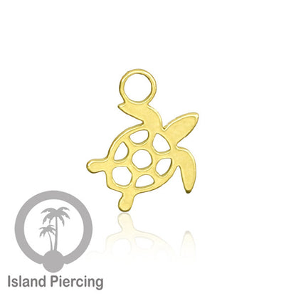 Piercing Charm Liotin Stainless warna gold yang bisa pasang di Tindik dasar semua model tersedia di toko Island Piercing