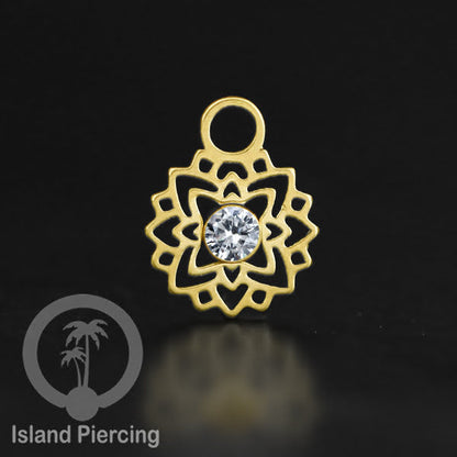 Body Jewelry Charm, Liontin kecil Stainless ,Liontin anting charm, warna gold dengan epoxy