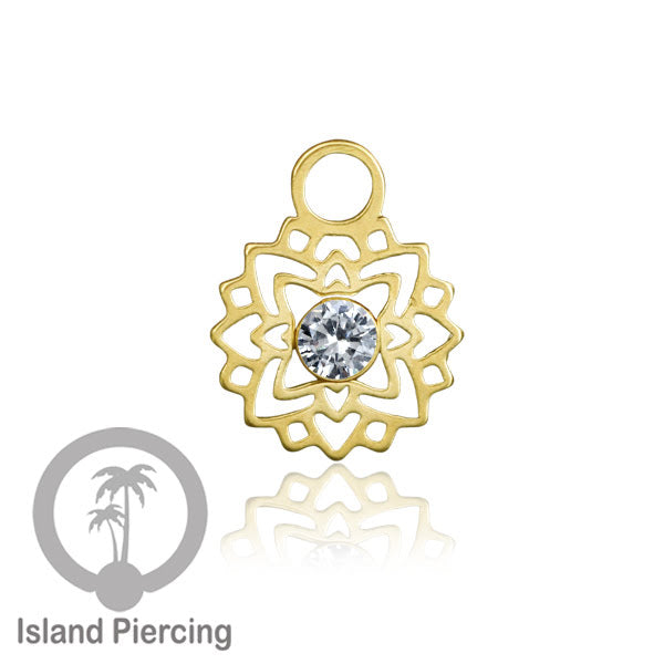 Body Jewelry Charm, Liontin kecil Stainless ,Liontin anting charm, warna gold dengan epoxy