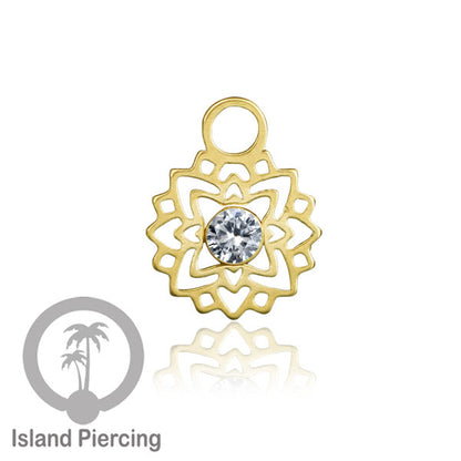 Body Jewelry Charm, Liontin kecil Stainless ,Liontin anting charm, warna gold dengan epoxy