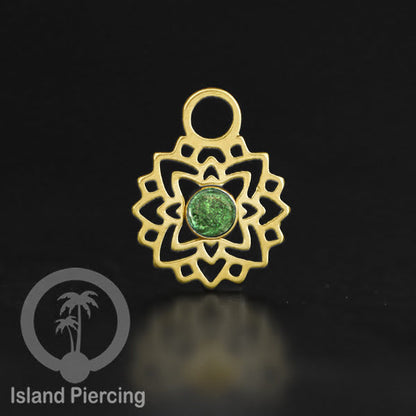 Body Jewelry Charm, Liontin kecil Stainless ,Liontin anting charm, warna gold dengan epoxy