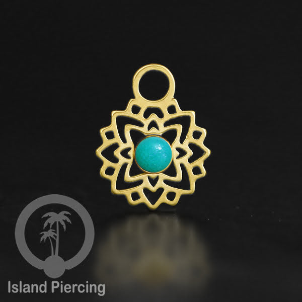 Body Jewelry Charm, Liontin kecil Stainless ,Liontin anting charm, warna gold dengan epoxy